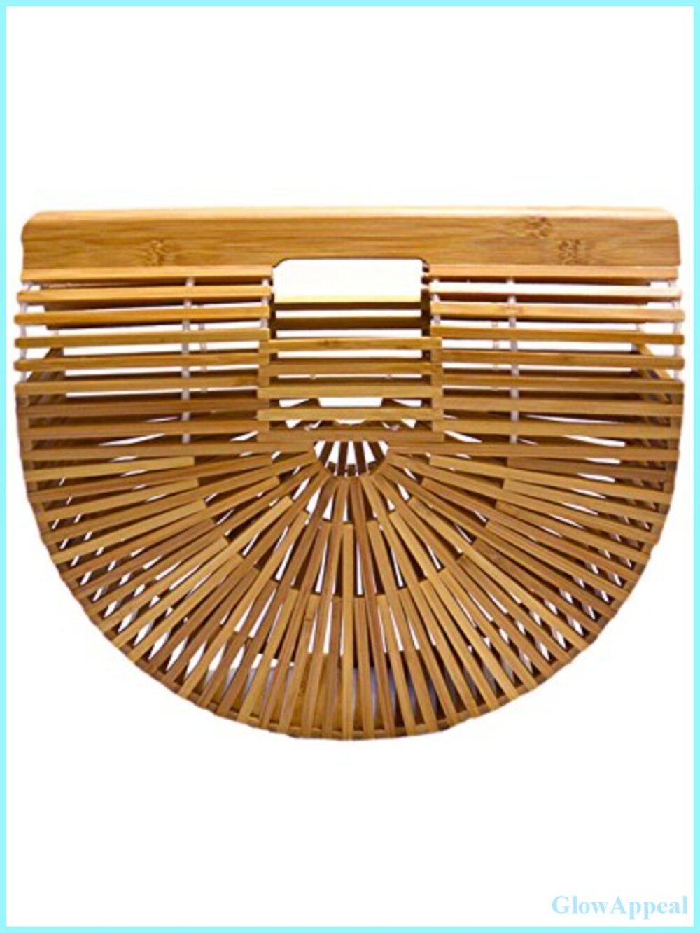 Handmade Bamboo Tote Bag Beach Straw Purse Natural Summer